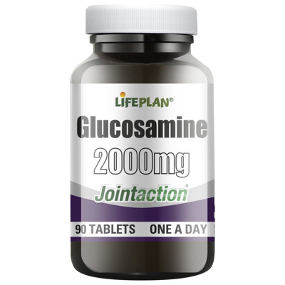 LIFEPLAN GLUCOSAMINE MAX STRENGHT, 2000 mg, grynas gliukozaminas, 90 tablečių paveikslėlis