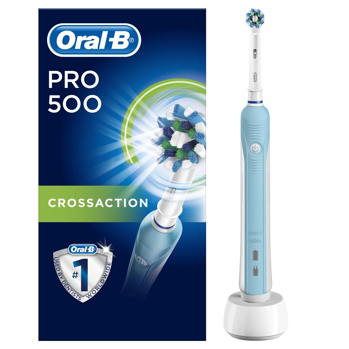 ORAL-B PRO 500 CROSS ACTION, elektrinis dantų šepetėlis su dėžute