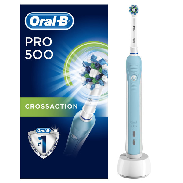ORAL-B PRO 500 CROSS ACTION, elektrinis dantų šepetėlis su dėžute paveikslėlis