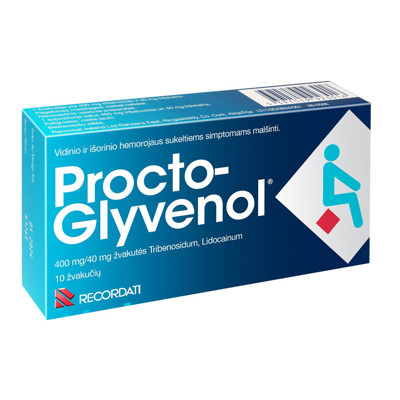 PROCTO-GLYVENOL, 400 mg/40 mg, žvakutės, N10 paveikslėlis