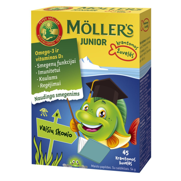 MOLLER'S OMEGA-3 JUNIOR, 45 kramtomosios gelinės žuvelės  paveikslėlis