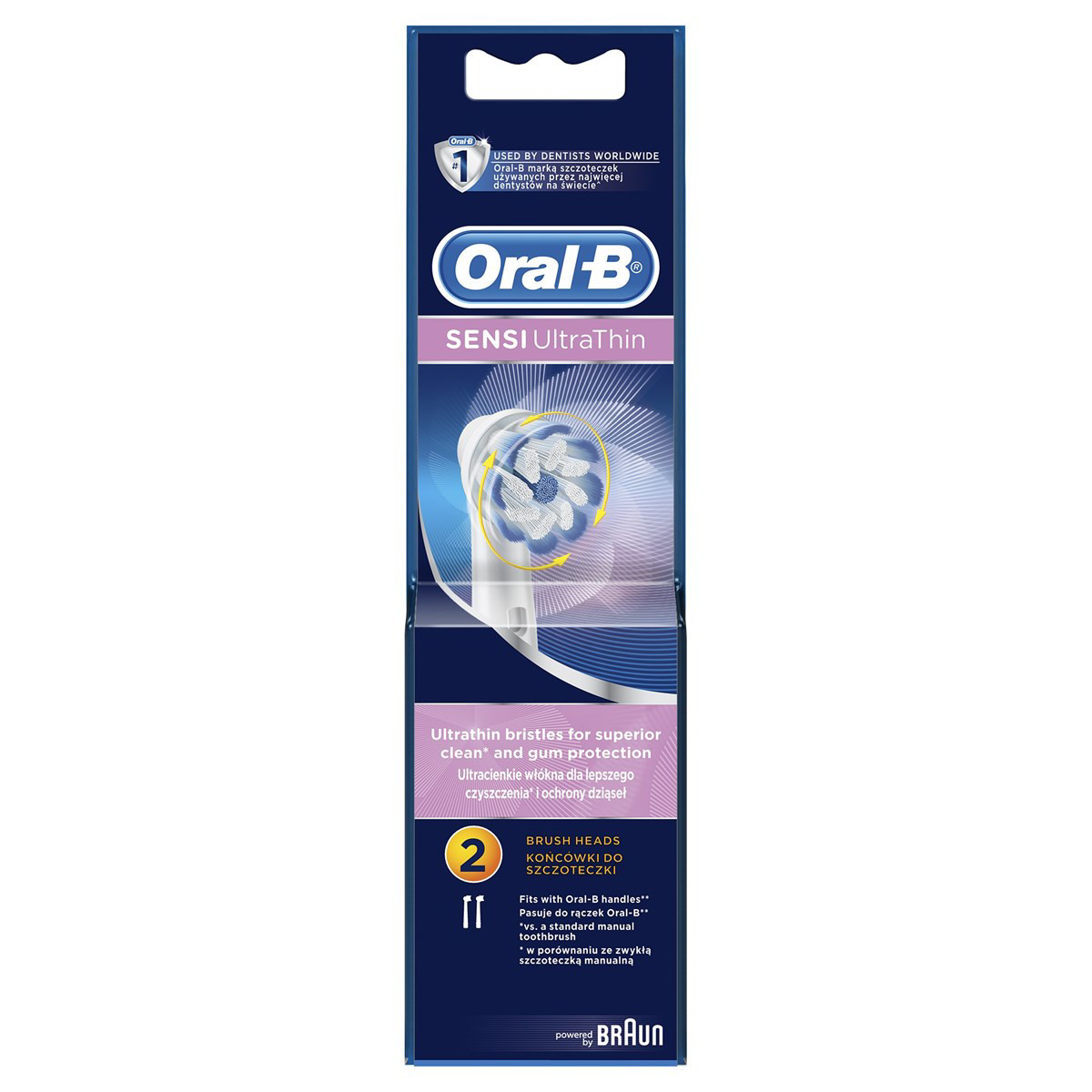 ORAL-B SENSITIVE, elektrinio dantų šepetėlio galvutė, 2 vnt.