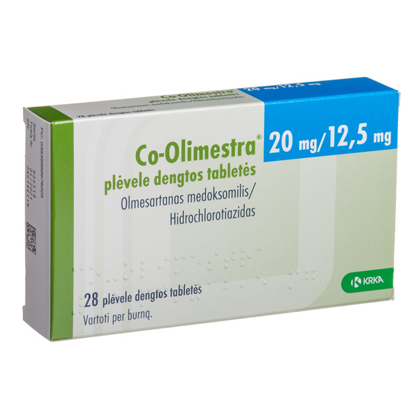 CO-OLIMESTRA, 20 mg/12,5 mg, plėvele dengtos tabletės, N28 paveikslėlis