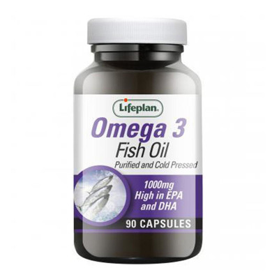 LIFEPLAN OMEGA-3 FISH OIL, omega-3 žuvų taukai, 1000/300mg , 90 kapsulių paveikslėlis