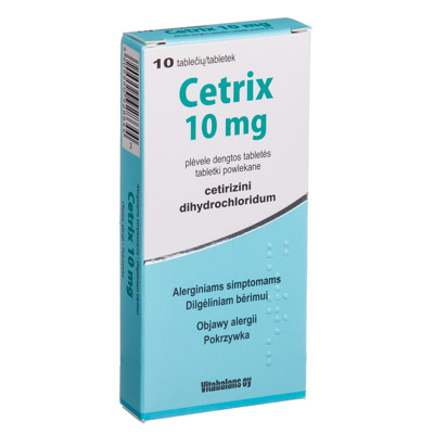 CETRIX, 10 mg, plėvele dengtos tabletės, N10 paveikslėlis
