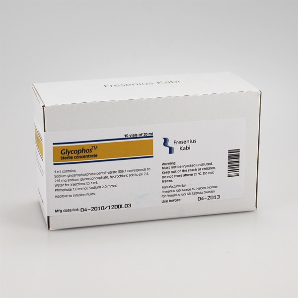 GLYCOPHOS, 216 mg/ml, koncentratas infuziniam tirpalui, 20 ml, N10 paveikslėlis