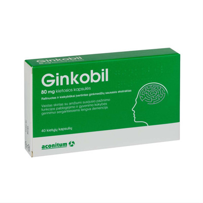 GINKOBIL, 80 mg, kietosios kapsulės, N40 paveikslėlis
