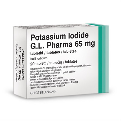 POTASSIUM IODIDE G.L. PHARMA, 65 mg, tabletės, N20 paveikslėlis