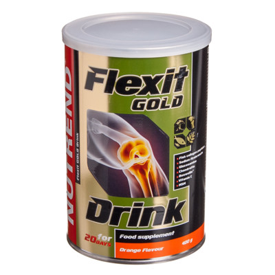 FLEXIT GOLD DRINK, apelsinų skonio milteliai, 400 g paveikslėlis