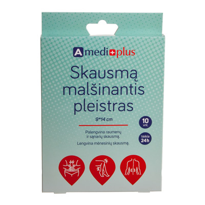 AMEDIPLUS, skausmą malšinantis pleistras, 10 vnt. paveikslėlis