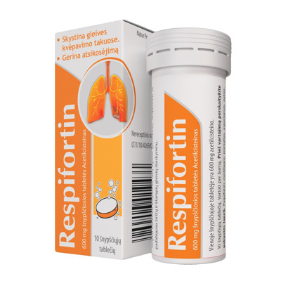 RESPIFORTIN, 600 mg, šnypščiosios tabletės, N10 paveikslėlis