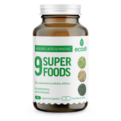 ECOSH 9 SUPERFOODS, 500 mg, 90 kapsulių paveikslėlis