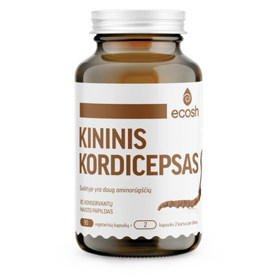 ECOSH KININIS KORDICEPSAS (Cordyceps), 500 mg, 90 kapsulių paveikslėlis