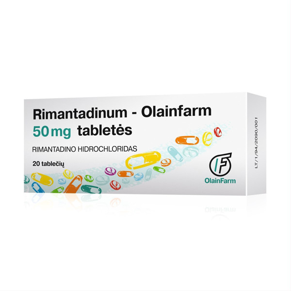 RIMANTADINUM-OLAINFARM, 50 mg, tabletės, N20 paveikslėlis