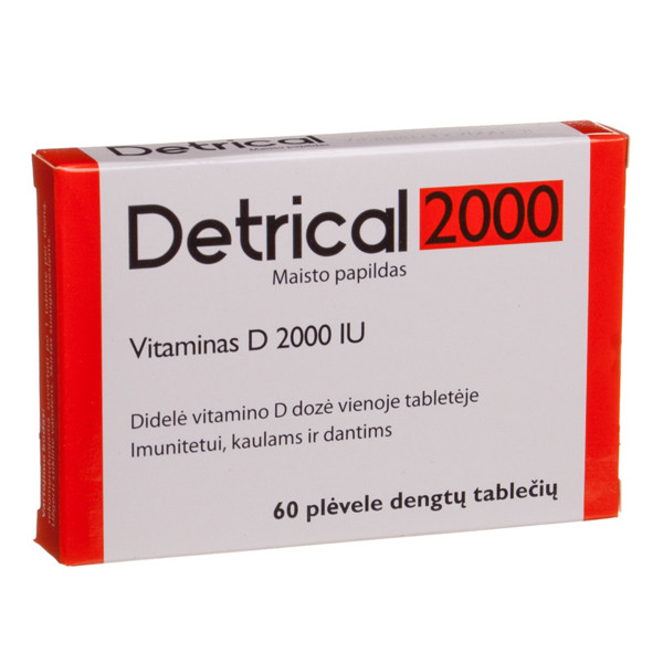 DETRICAL 2000 IU, 60 tablečių paveikslėlis