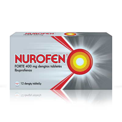 NUROFEN FORTE, 400 mg, dengtos tabletės, N12  paveikslėlis
