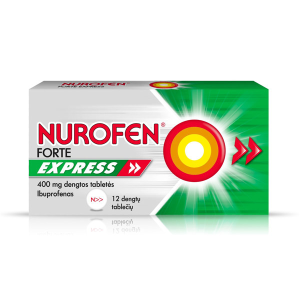 NUROFEN FORTE EXPRESS, 400 mg, dengtos tabletės, N12 paveikslėlis