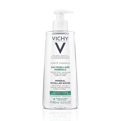 VICHY PURETE THERMALE, micelinis vanduo mišriai ir riebiai odai, 400 ml paveikslėlis