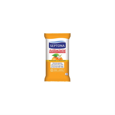 SEPTONA, drėgnos antibakterinės servetėlės, apelsinų kvapo, 15 vnt. paveikslėlis