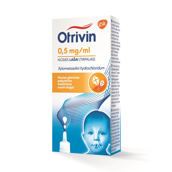 OTRIVIN, 0,5 mg/ml, nosies lašai (tirpalas), 10 ml  paveikslėlis