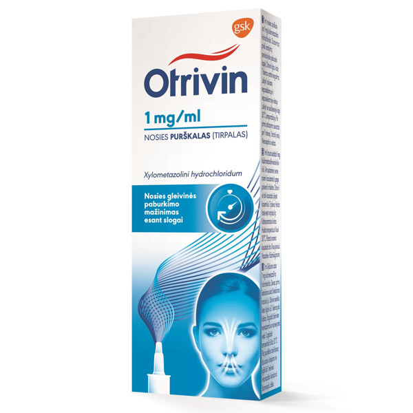 OTRIVIN, 1 mg/ml, nosies purškalas (tirpalas), 10 ml  paveikslėlis