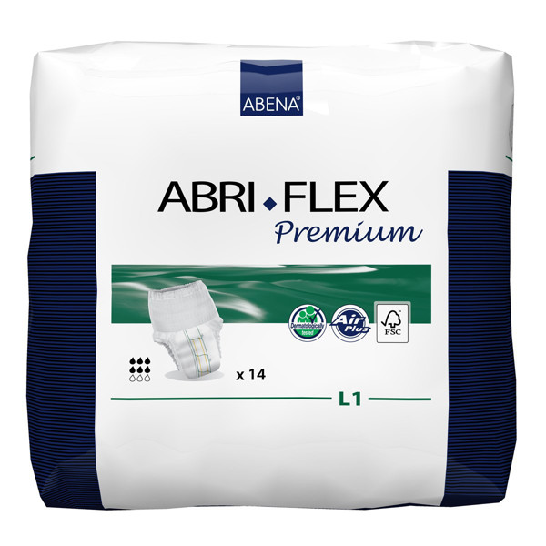 ABRI-FLEX PREMIUM DUAL CORE L1, sauskelnės-kelnaitės, 14 vnt. paveikslėlis