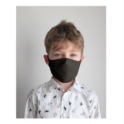 Apsauginė vaikiška kaukė (tamsi), daugkartinio naudojimo, 2-10 metų vaikams paveikslėlis