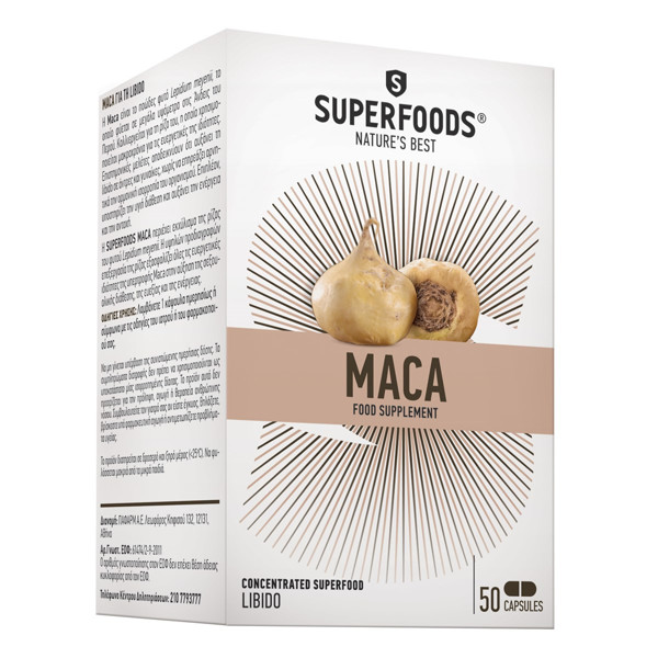 SUPERFOODS MACA, 50 kapsulių paveikslėlis