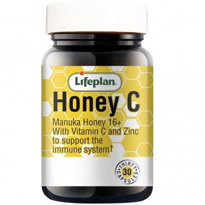 LIFEPLAN HONEYC FOR IMMUNITY, medaus kapsulės su cinku ir vitaminu C, 60 kapsulių paveikslėlis
