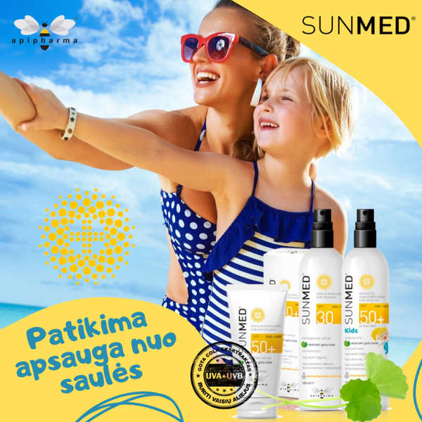 SUNMED KIDS SPF 50+ apsauginis purškiklis nuo saulės jautriai vaikų odai, 150ml paveikslėlis SUNMED KIDS SPF 50+ apsauginis purškiklis nuo saulės jautriai vaikų odai, 150ml paveikslėlis