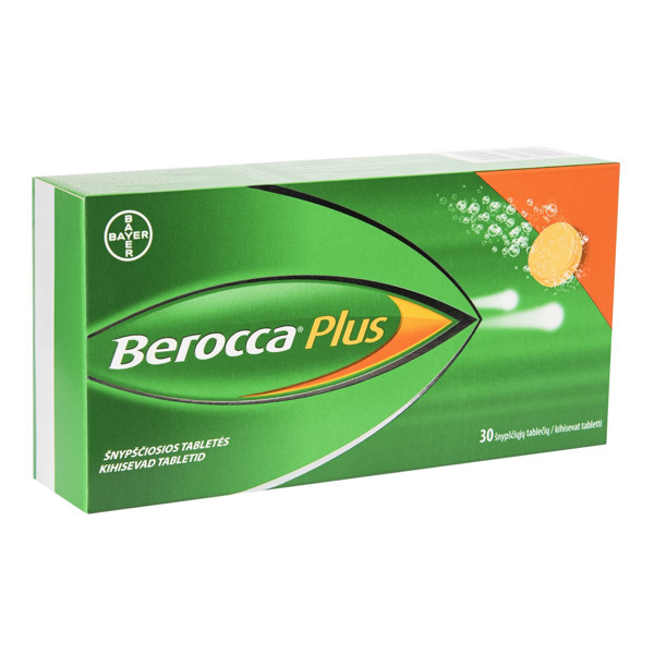 BEROCCA PLUS, šnypščiosios tabletės, N30 (2 x N15)  paveikslėlis