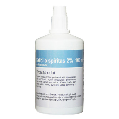 SALICILO SPIRITAS 2 %, odos tirpalas, 100 ml paveikslėlis