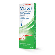VIBROCIL, 2,5 mg/0,25 mg/ml, nosies purškalas (tirpalas), 10 ml paveikslėlis