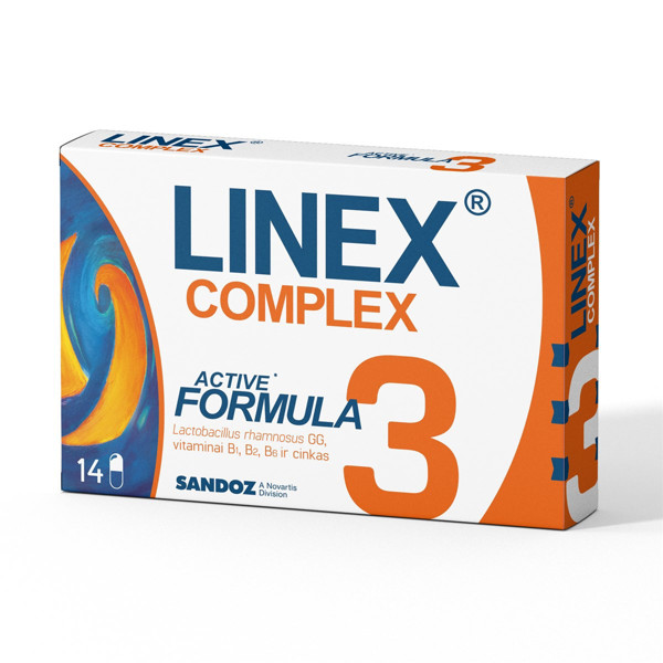 LINEX COMPLEX, 14 skrandžio sultims atsparių kapsulių paveikslėlis
