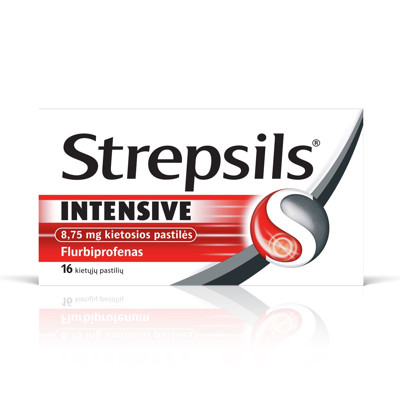 STREPSILS INTENSIVE, 8,75 mg, kietosios pastilės, N16 paveikslėlis