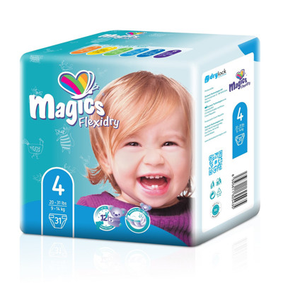 MAGICS FLEXIDRY MAGICAL TUBES MAXI, vaikiškos sauskelnės, 9-14 kg, 31 vnt. paveikslėlis