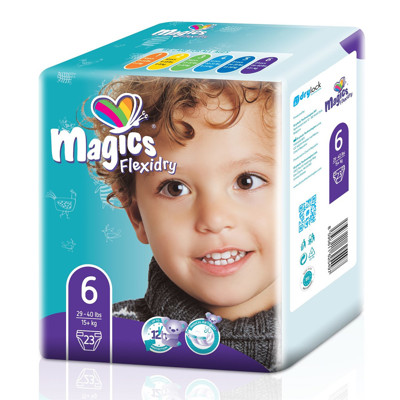 MAGICS FLEXIDRY MAGICAL TUBES XL, vaikiškos sauskelnės, 15+ kg, 23 vnt. paveikslėlis