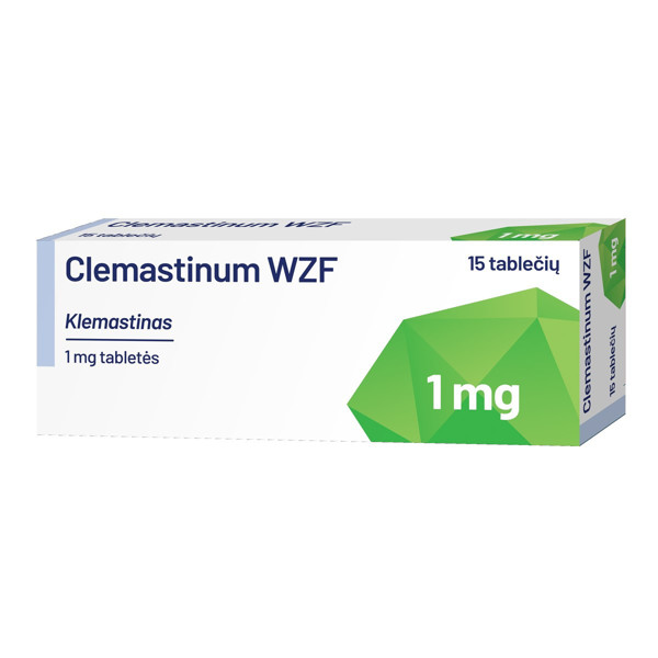 CLEMASTINUM WZF, 1 mg, tabletės, (l.imp.), N15 paveikslėlis