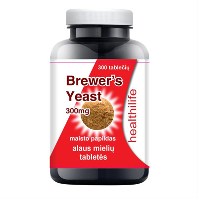 HEALTHILIFE BREWERS YEAST, alaus mielės, 300 mg, 300 tablečių paveikslėlis