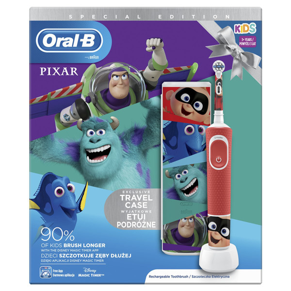 ORAL-B VITALITY D100 PIXAS + TRAVEL CASE, elektrinis dantų šepetėlis paveikslėlis