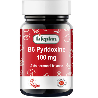 LIFEPLAN VITAMINAS B6 100 mg, 60 tablečių paveikslėlis