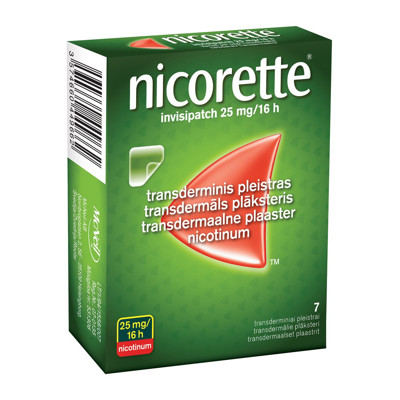 NICORETTE INVISIPATCH, 25 mg/16 h, transderminis pleistras, N7  paveikslėlis