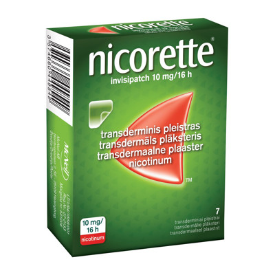 NICORETTE INVISIPATCH, 10 mg/16 h, transderminis pleistras, N7 paveikslėlis