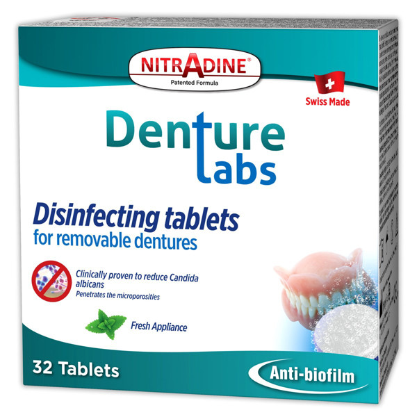 DENTURE TABS, dezinfekcinės tabletės, 32 vnt. paveikslėlis