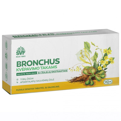 ACORUS BRONCHOS FORTE, su žolelių ekstraktais, 15 tablečių paveikslėlis