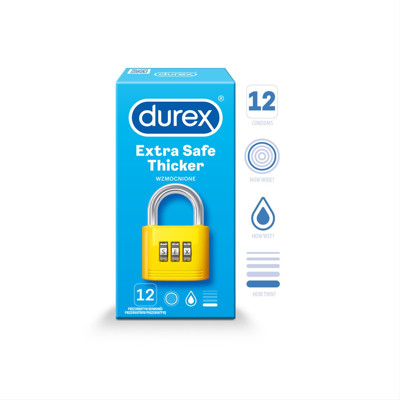 DUREX EXTRA SAFE, prezervatyvai, 12 vnt. paveikslėlis