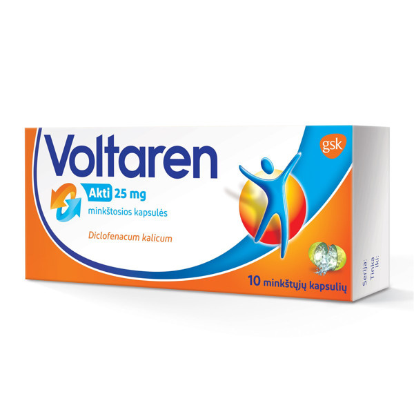VOLTAREN AKTI, 25 mg, minkštosios kapsulės, N10 paveikslėlis