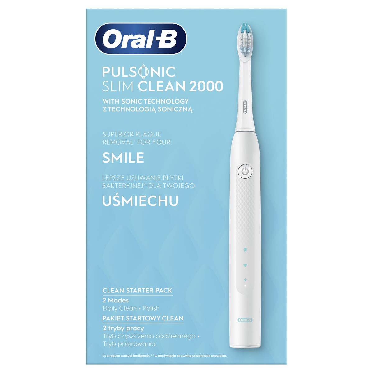 ORAL-B PULSONIC 2000 WHITE, elektrinis dantų šepetėlis