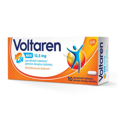 VOLTAREN AKTI, 12,5 mg, plėvele dengtos tabletės, N10 paveikslėlis