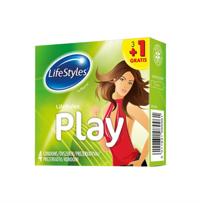 LIFESTYLES PLAY 3+1, prezervatyvai, 4 vnt. paveikslėlis